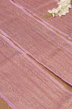 Pink Banarasi Antique Zari Cotton Lace ( 1 Mtr ) - Luxurion World