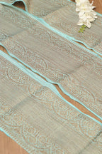 Blue Banarasi Antique Zari Cotton Lace ( 0.75 Mtr ) - Luxurion World