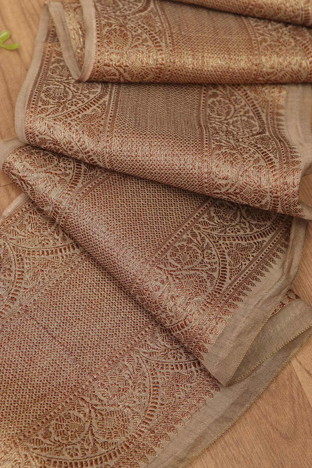 Elegant Pastel Banarasi Antique Zari Cotton Lace ( 1 Mtr ) - Luxurion World