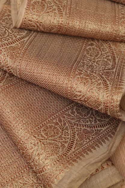 Elegant Pastel Banarasi Antique Zari Cotton Lace ( 1 Mtr ) - Luxurion World