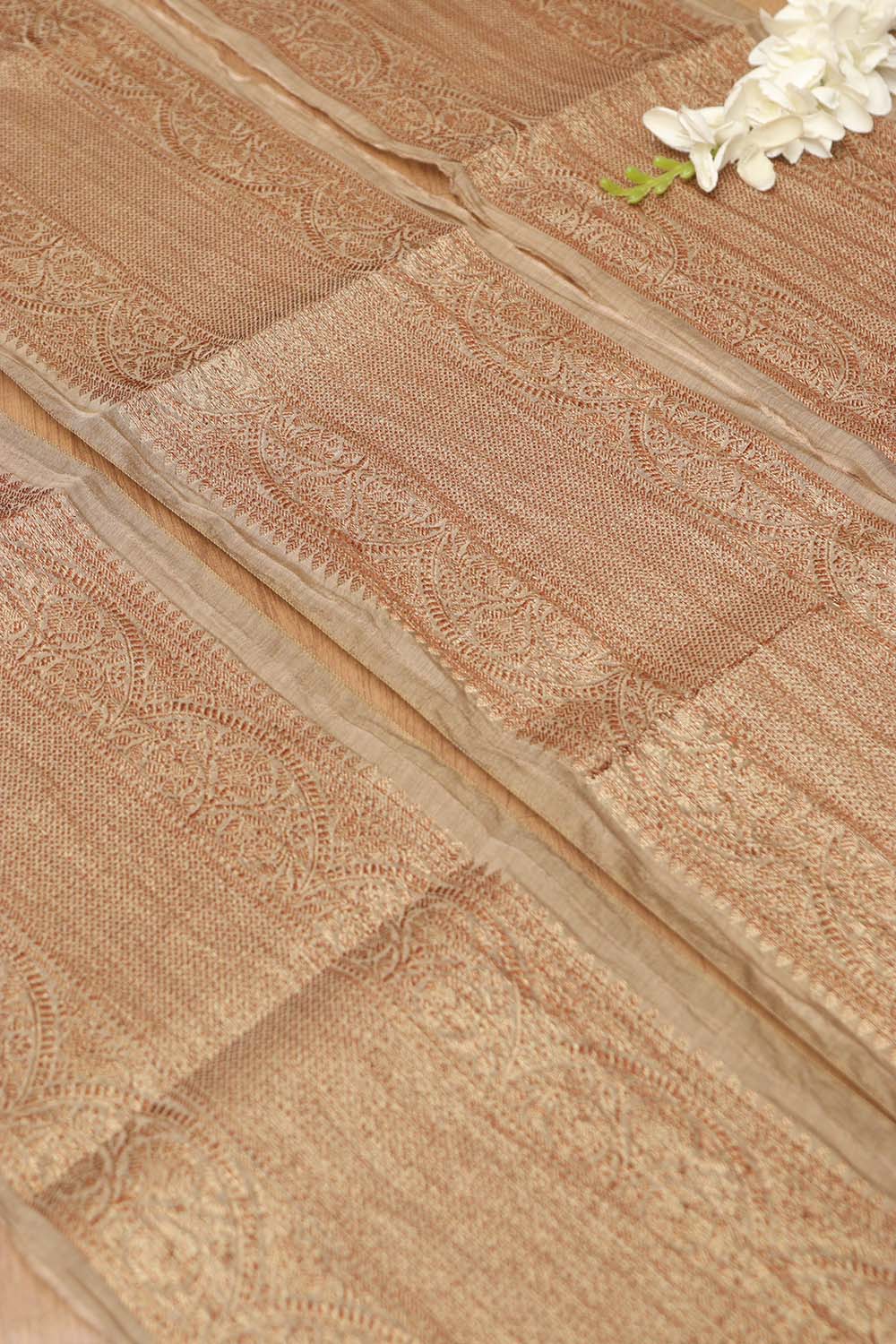 Elegant Pastel Banarasi Antique Zari Cotton Lace ( 1 Mtr ) - Luxurion World