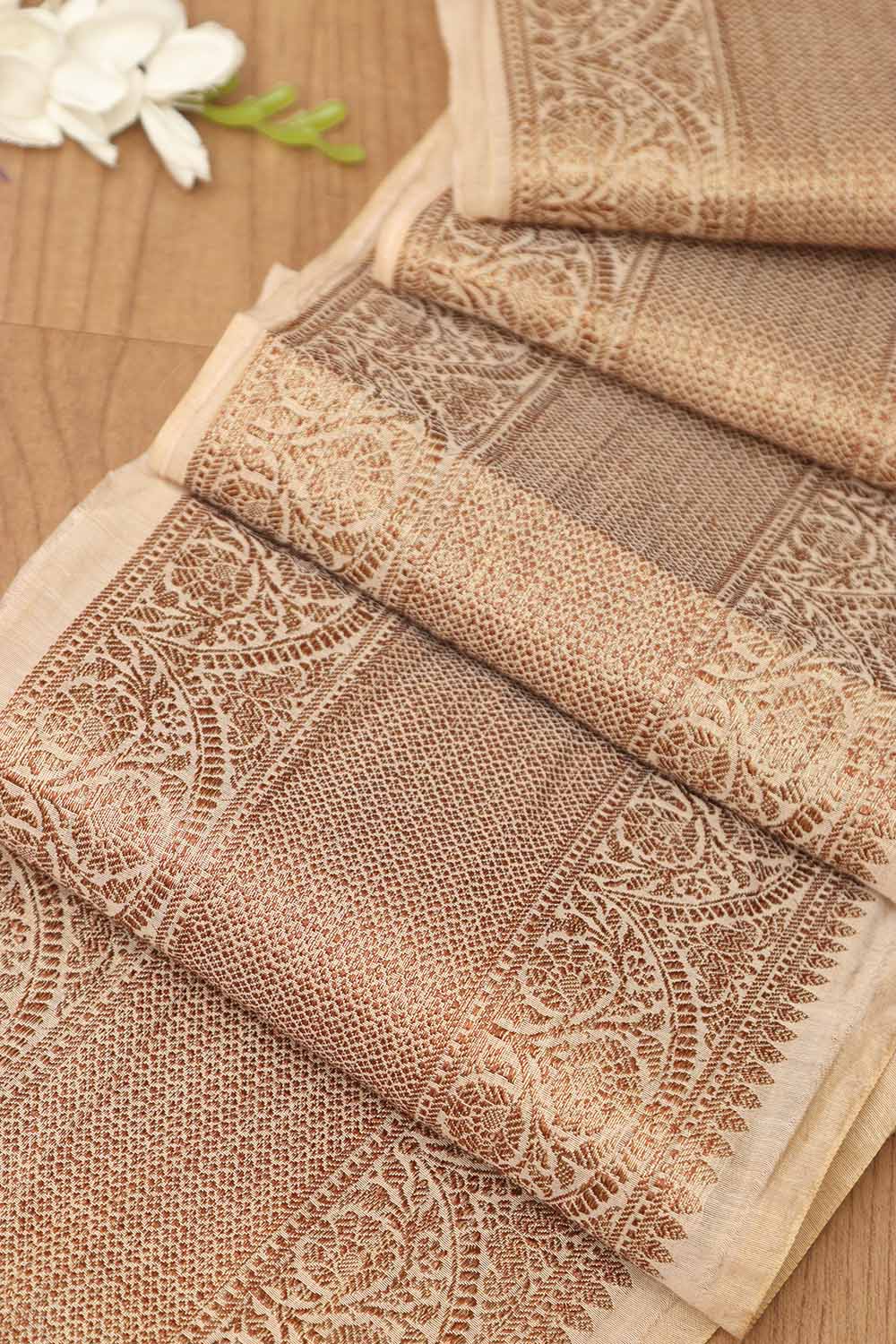 Elegant Pastel Banarasi Antique Zari Cotton Lace ( 1 Mtr ) - Luxurion World