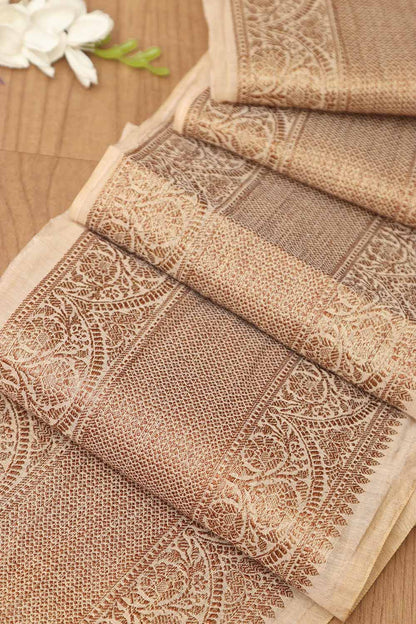 Elegant Pastel Banarasi Antique Zari Cotton Lace ( 1 Mtr ) - Luxurion World