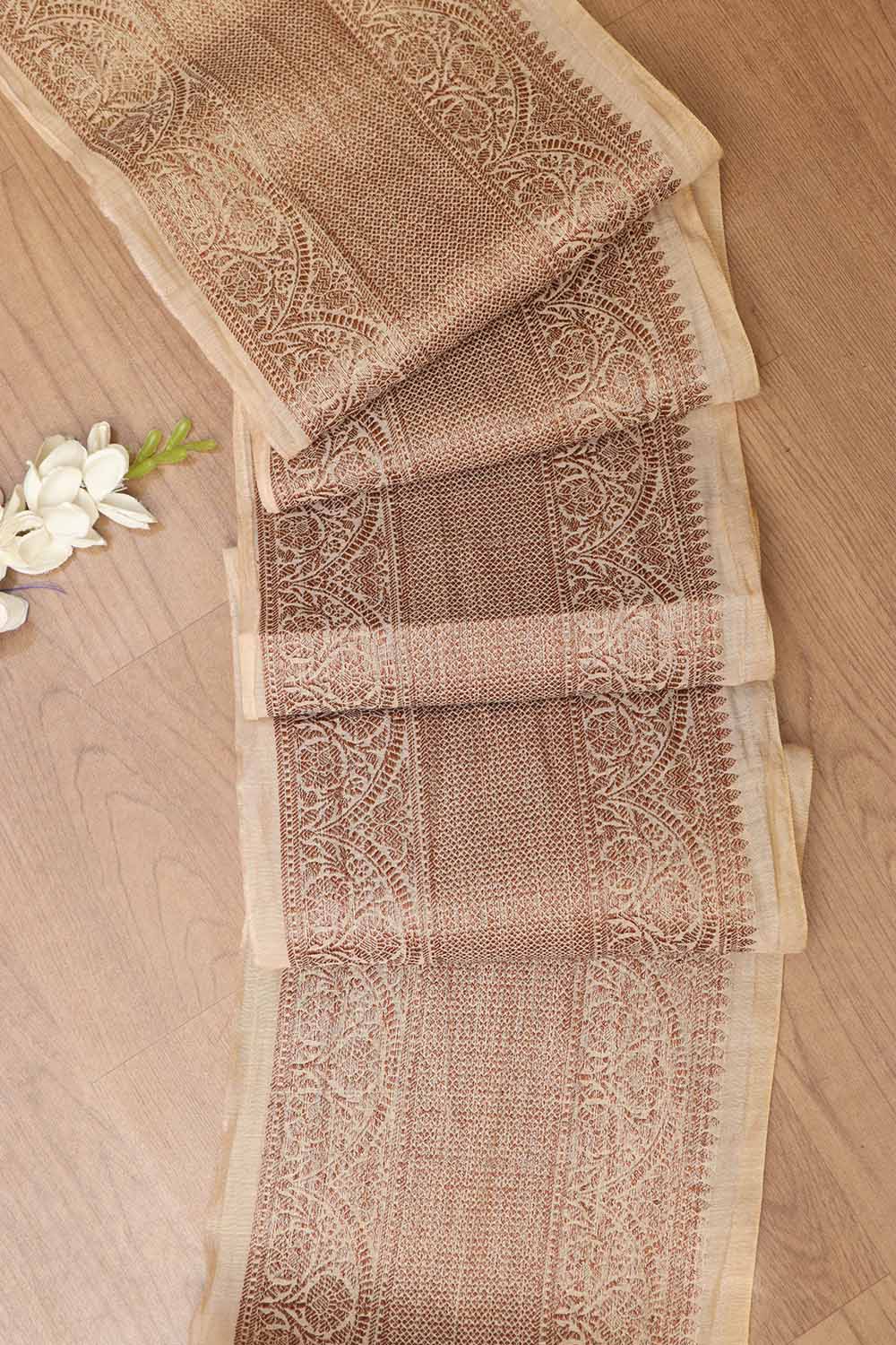 Elegant Pastel Banarasi Antique Zari Cotton Lace ( 1 Mtr ) - Luxurion World