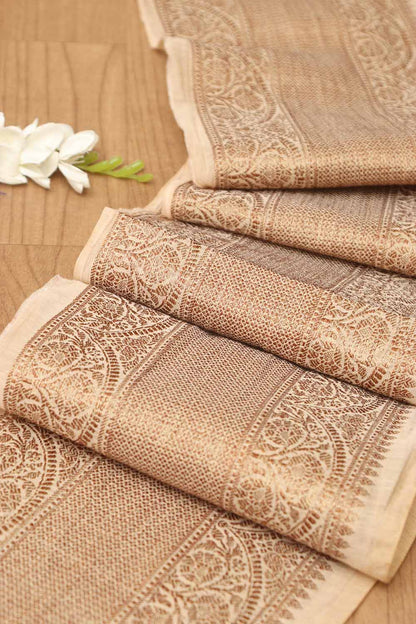 Elegant Pastel Banarasi Antique Zari Cotton Lace ( 1 Mtr ) - Luxurion World