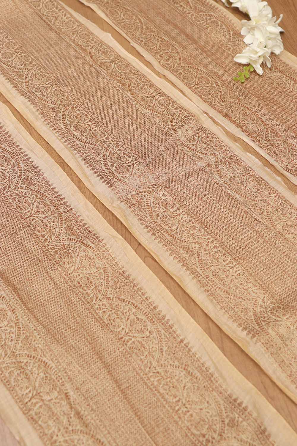 Elegant Pastel Banarasi Antique Zari Cotton Lace ( 1 Mtr ) - Luxurion World