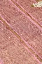 Pink Banarasi Antique Zari Cotton Lace ( 1 Mtr ) - Luxurion World