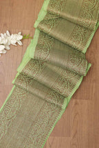 Green Banarasi Antique Zari Cotton Lace ( 1 Mtr ) - Luxurion World