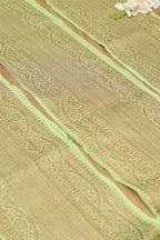 Green Banarasi Antique Zari Cotton Lace ( 1 Mtr ) - Luxurion World