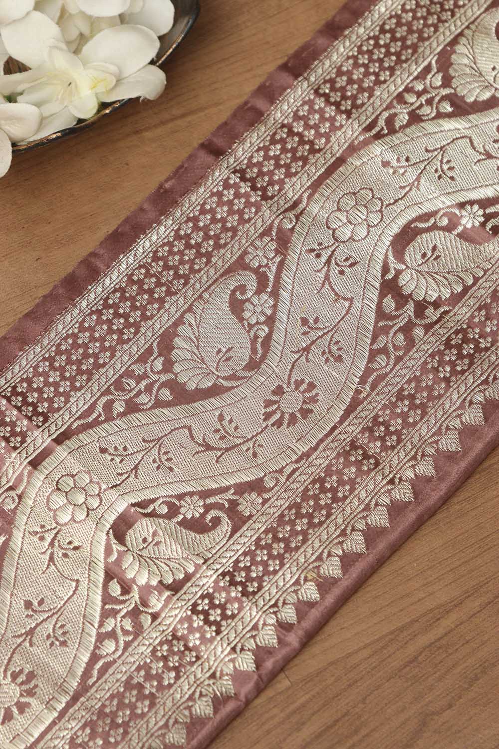 Pink Banarasi Handloom Vintage Pure Silk Border ( 1 Mtr ) - Luxurion World