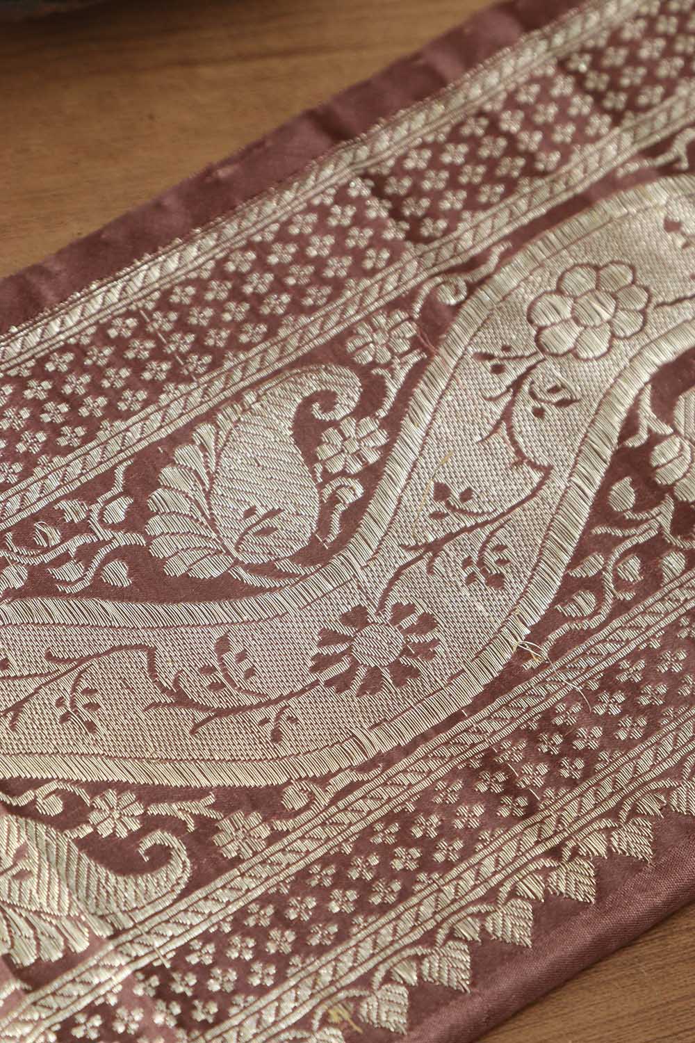 Pink Banarasi Handloom Vintage Pure Silk Border ( 1 Mtr ) - Luxurion World