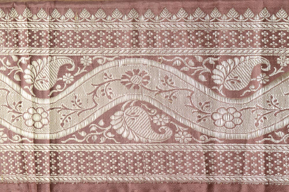 Pink Banarasi Handloom Vintage Pure Silk Border ( 1 Mtr ) - Luxurion World
