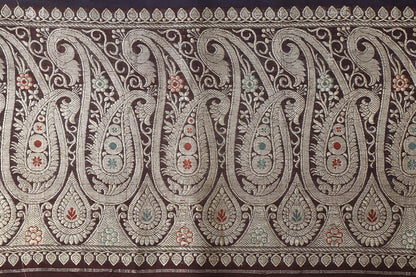 Elegant Maroon Banarasi Handloom Vintage Pure Silk Border ( 0.75 Mtr ) - Luxurion World