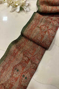 Orange Pure Silk Vintage Banarasi Border Lace ( 1 Mtr ) - Luxurion World