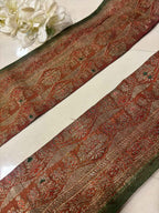 Orange Pure Silk Vintage Banarasi Border Lace ( 1 Mtr ) - Luxurion World