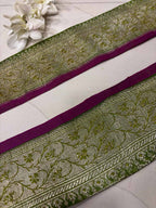 Green Pure Silk Vintage Banarasi Border Lace ( 1 Mtr ) - Luxurion World