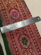 Red Pure Silk Vintage Banarasi Border Lace ( 1 Mtr ) - Luxurion World