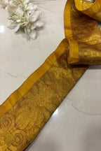 Yellow Pure Silk Vintage Banarasi Border Lace ( 1 Mtr ) - Luxurion World