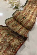 Brown Pure Silk Vintage Banarasi Border Lace ( 1 Mtr ) - Luxurion World