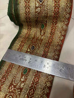 Brown Pure Silk Vintage Banarasi Border Lace ( 1 Mtr ) - Luxurion World