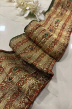 Brown Pure Silk Vintage Banarasi Border Lace ( 1 Mtr ) - Luxurion World