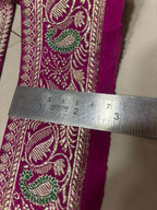 Pink Pure Silk Vintage Banarasi Border Lace ( 1 Mtr ) - Luxurion World