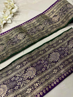 Purple Pure Silk Vintage Banarasi Border Lace ( 1 Mtr ) - Luxurion World