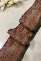Orange Pure Silk Vintage Banarasi Border Lace ( 1 Mtr ) - Luxurion World