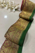 Brown Pure Silk Vintage Banarasi Border Lace ( 1 Mtr ) - Luxurion World
