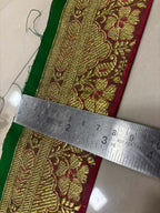 Brown Pure Silk Vintage Banarasi Border Lace ( 1 Mtr ) - Luxurion World
