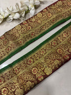 Brown Pure Silk Vintage Banarasi Border Lace ( 1 Mtr ) - Luxurion World