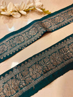 Blue Pure Silk Vintage Banarasi Border Lace ( 1 Mtr ) - Luxurion World