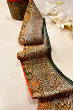 Green Pure Silk Vintage Banarasi Border Lace ( 1 Mtr ) - Luxurion World