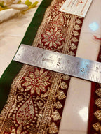 Maroon Pure Silk Vintage Banarasi Border Lace ( 2.5 Mtr ) - Luxurion World