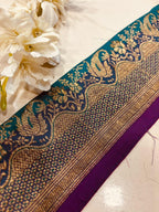 Blue Pure Silk Vintage Banarasi Border Lace ( 1 Mtr ) - Luxurion World
