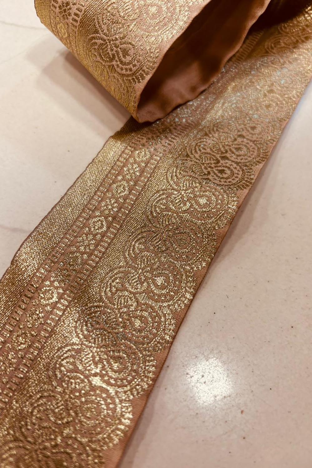 Pastel Pure Silk Vintage Banarasi Border Lace ( 1 Mtr ) - Luxurion World