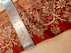 Orange Pure Silk Vintage Banarasi Border 7 Mtr Lace With Pallu Border - Luxurion World