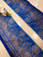 Blue Pure Silk Vintage Banarasi Border Lace ( 1 Mtr ) - Luxurion World