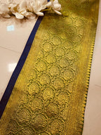 Green Pure Silk Vintage Banarasi Border Lace ( 1 Mtr ) - Luxurion World