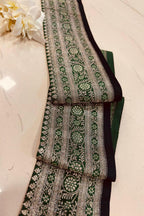 Green Pure Silk Vintage Banarasi Border Lace ( 1 Mtr ) - Luxurion World