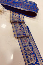 Blue Silk Banarasi Border Lace ( 1 Mtr ) - Luxurion World