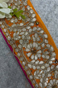 Orange Hand Work Vintage Gota Patti lace ( 1 Mtr )