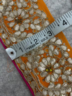 Orange Hand Work Vintage Gota Patti lace ( 1 Mtr )