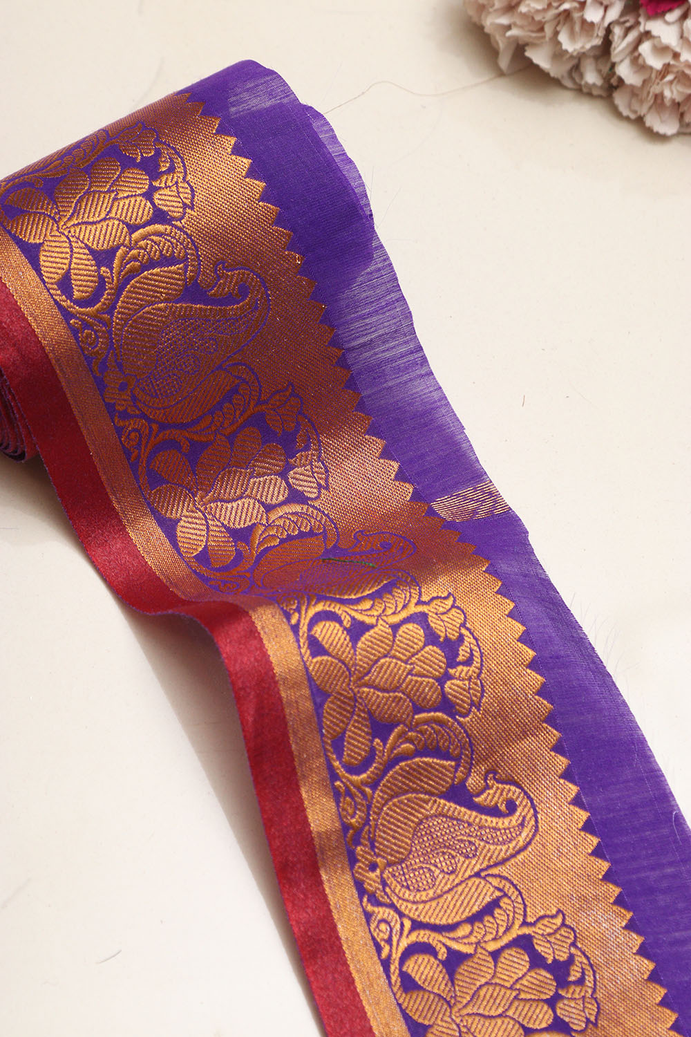 Purple Kanjeevaram Silk Lace ( 2.5 Mtr ) - Luxurion World