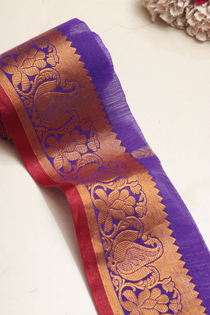 Purple Kanjeevaram Silk Lace ( 1 Mtr )