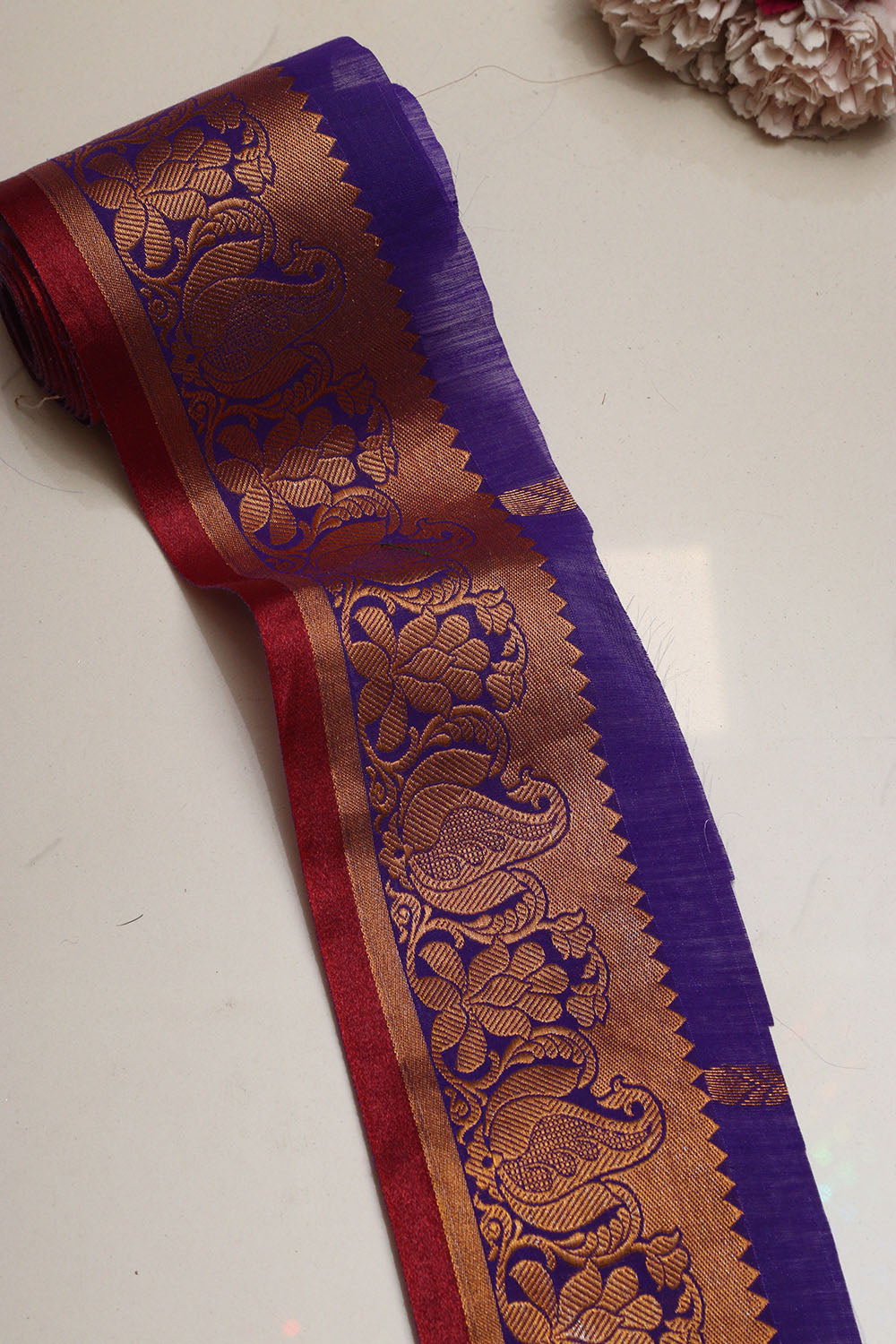 Purple Kanjeevaram Silk Lace ( 1 Mtr )