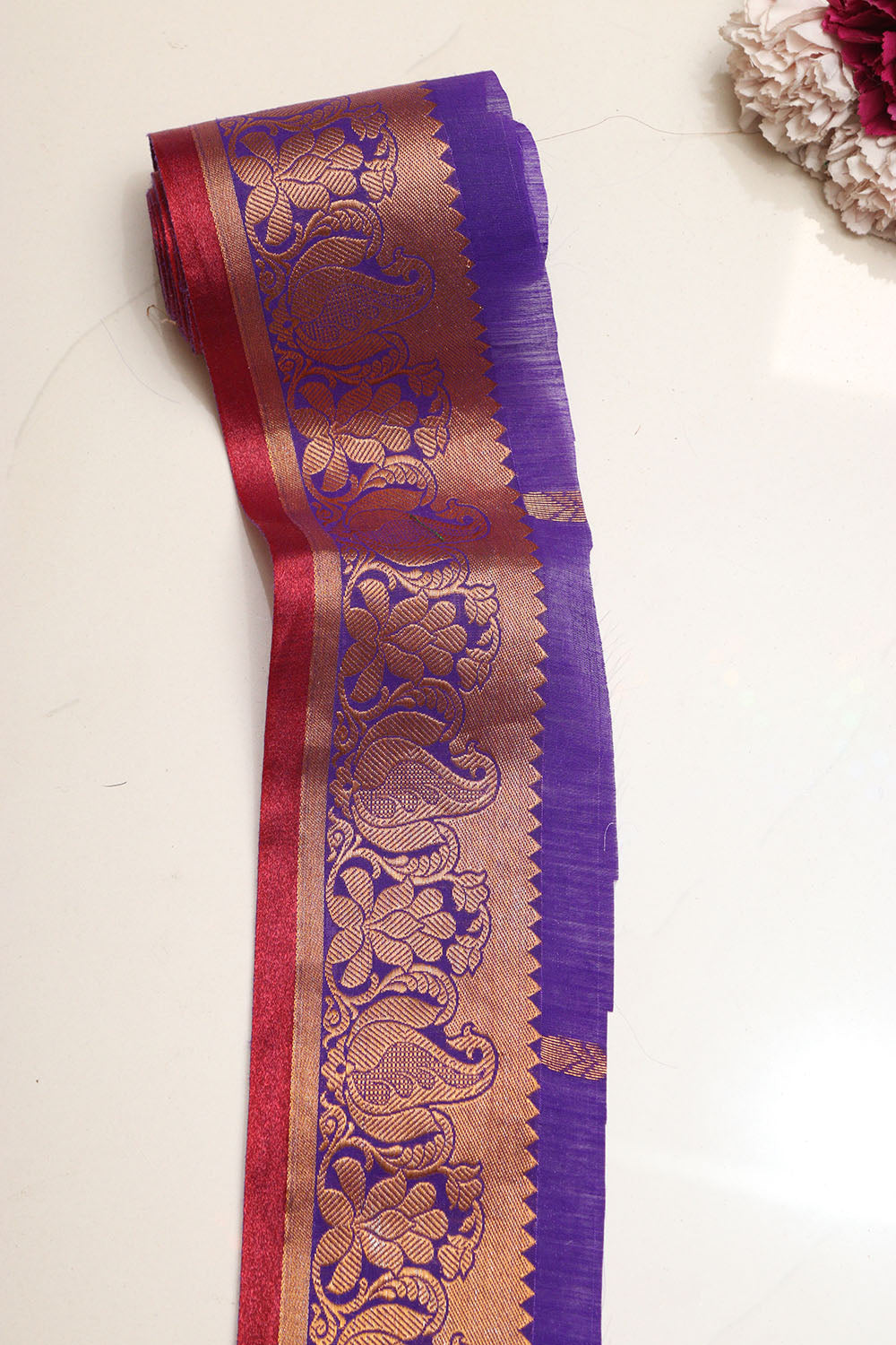 Purple Kanjeevaram Silk Lace ( 2.5 Mtr ) - Luxurion World