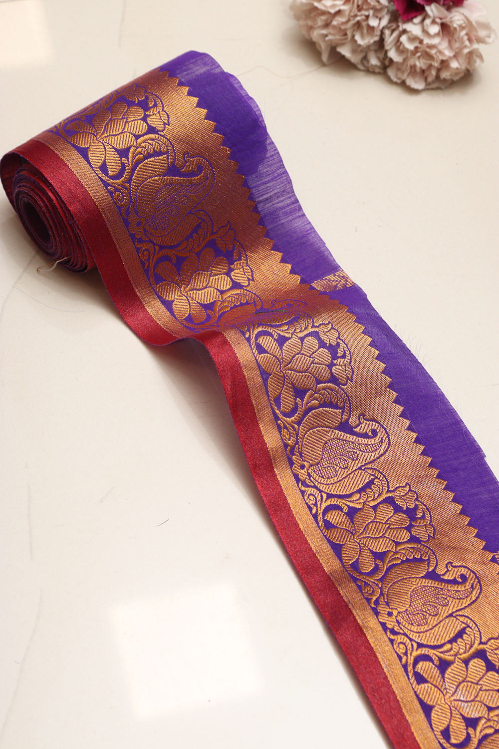 Purple Kanjeevaram Silk Lace ( 2.5 Mtr ) - Luxurion World
