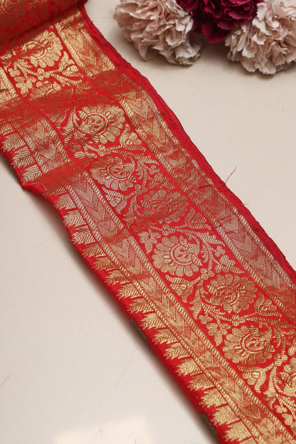 Red Kanjeevaram Silk Lace ( 1 Mtr )