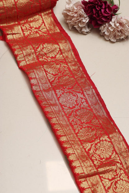 Red Kanjeevaram Silk Lace ( 1 Mtr )